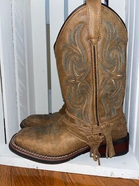 Laredo Cowboy Boots with Leather Fringe